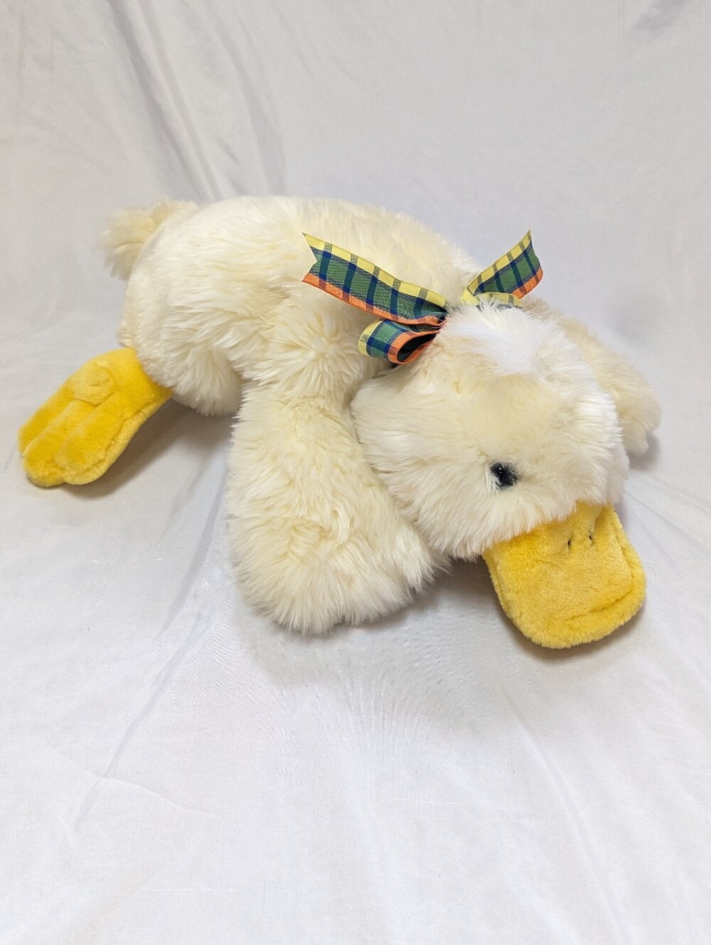 Chosun Floppy Fuzzy Duck Duckling Stuffed Animal‎ Pillow Plush Lg 21" Plaid Bow